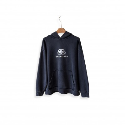 BALENCIAGA COTTON LOGO HOODIE 